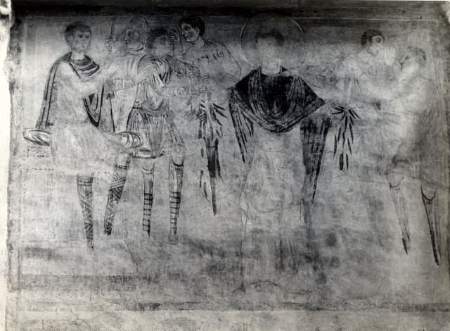 Anonimo — Anonimo romano sec. XI - S. Urbano alla Caffarella: Martirio di un santo — insieme